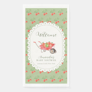 Fall Harvest Apple Of Our Eye Baby Shower Welcome Napkin