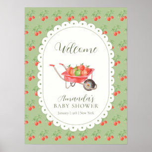 Fall Harvest Apple Of Our Eye Baby Shower Welcome Poster