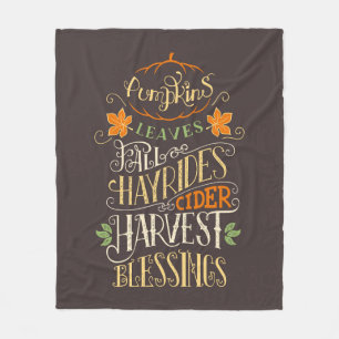 Fall & Harvest Blessings Fleece Blanket