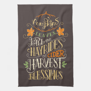 Fall & Harvest Blessings Tea Towel