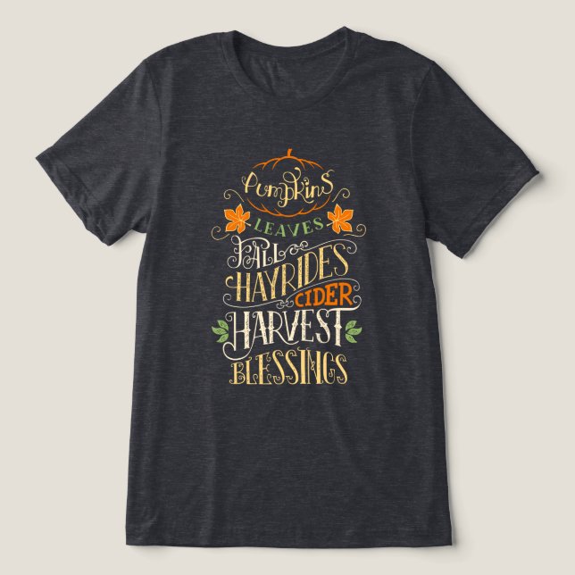 Fall & Harvest Blessings Tri-Blend Shirt (Design Front)