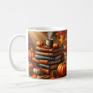 Fall Harvest Books & Pumpkin Coffee Mug Wrap