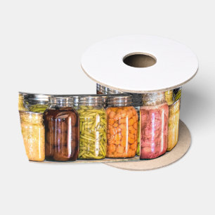 Fall Harvest Canning Jars Preserves Satin Ribbon