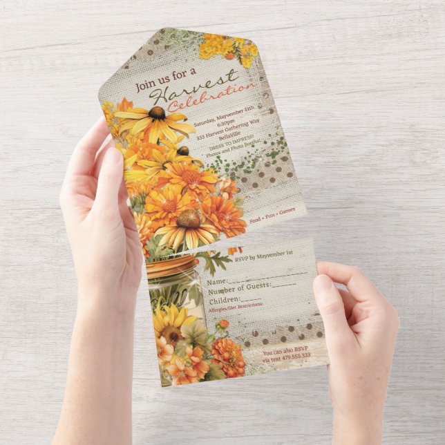 Fall Harvest Celebration All In One Invitation (Tearaway)