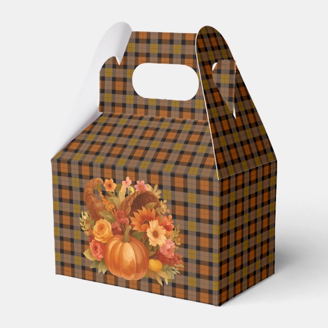 Fall Harvest Cornucopia  Favour Box (Front Side)