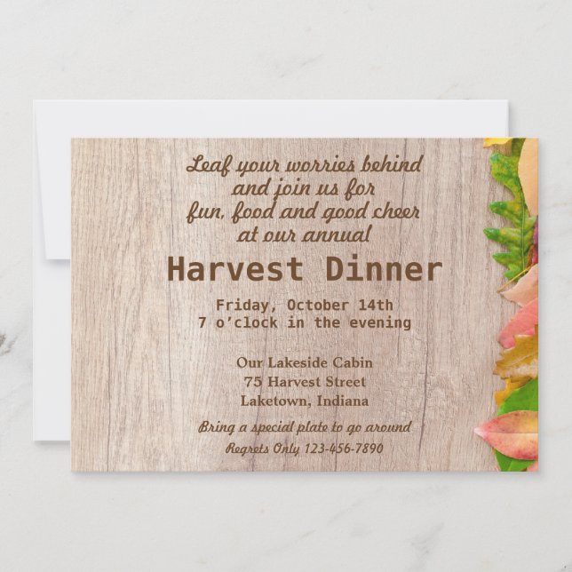 Fall Harvest Dinner Invitation (Front)