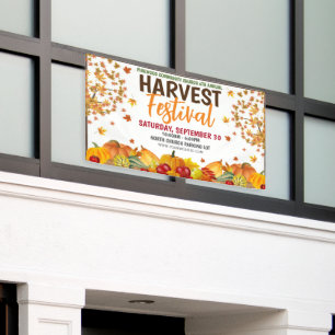 Fall Harvest Festival Banner with qr code