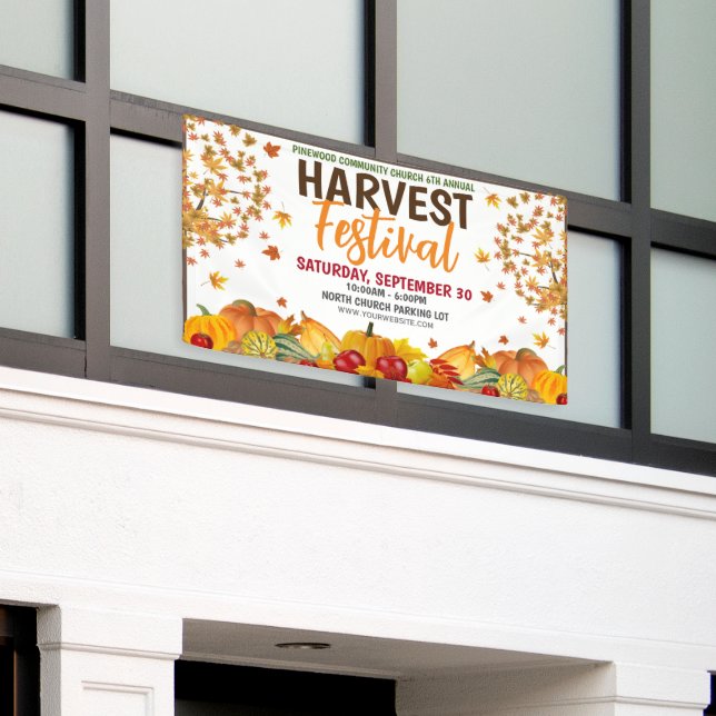 Fall Harvest Festival Banner with qr code (Outside Building)