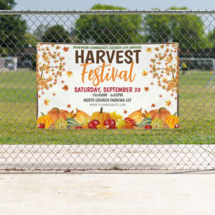 Fall Harvest Festival Banner with qr code