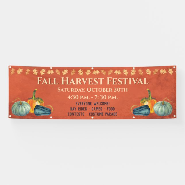 Fall Harvest Festival Event Pumpkin Banner (Horizontal)