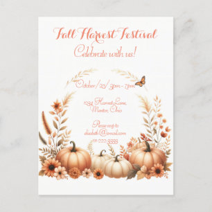 Fall Harvest Festival Invitation Postcard