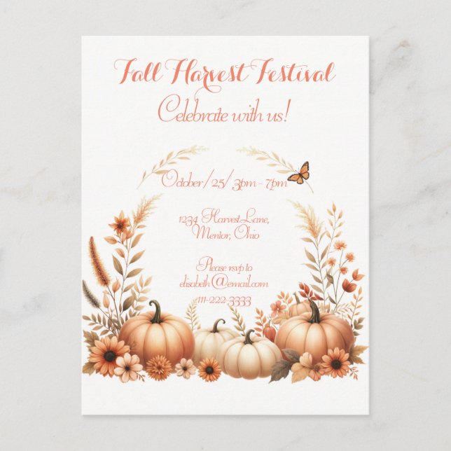 Fall Harvest Festival Postcard (Front)