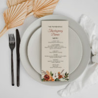 fall harvest floral thanksgiving menu