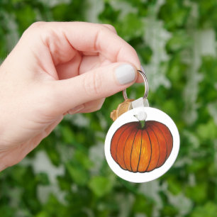 Fall Harvest Halloween Orange Pumpkin Thanksgiving Key Ring