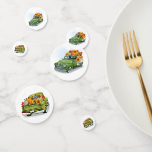 Fall Harvest in a Green Truck Confetti