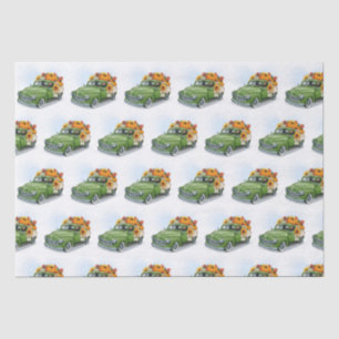 Fall Harvest in a Green Truck Tissue Paper