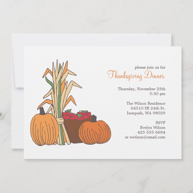 Fall Harvest Invitation (Front)