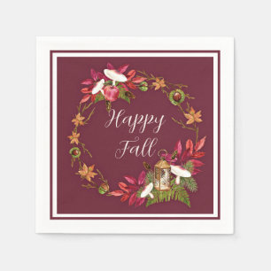 Fall harvest nature with customisable text  napkin