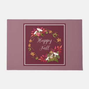 Fall harvest nature with customizable text doormat