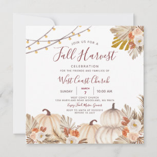 Fall Harvest Party, Fall Fest, Fall Community  Invitation