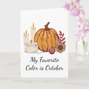 Fall Harvest - Pumpkin, Flowers, and Candles  Card
