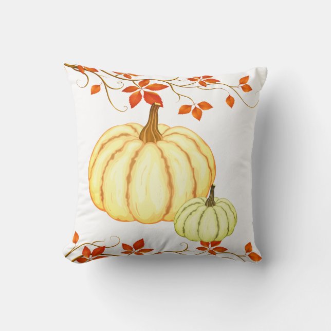 Fall Harvest Pumpkin Throw Pillow (Front)