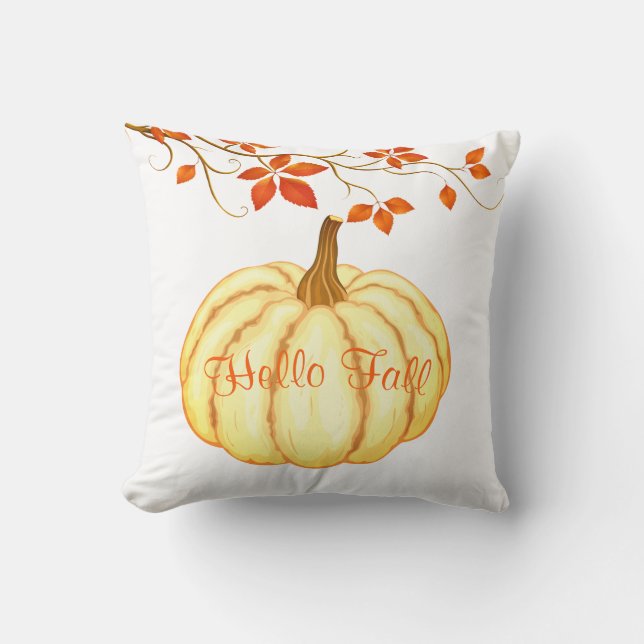 Fall Harvest Pumpkin Throw Pillow (Front)