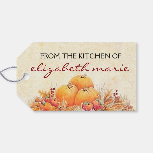 Fall Harvest Pumpkins Gift Tags (Back Horizontal)