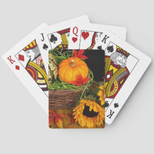 Fall Harvest Sunflowers Playing Cards