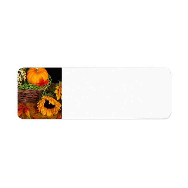 Fall Harvest Sunflowers Return Address Label (Front)