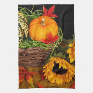 Fall Harvest Sunflowers Tea Towel
