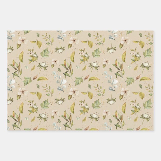 Fall harvest theme pattern Wrapping Paper Sheets (Front)
