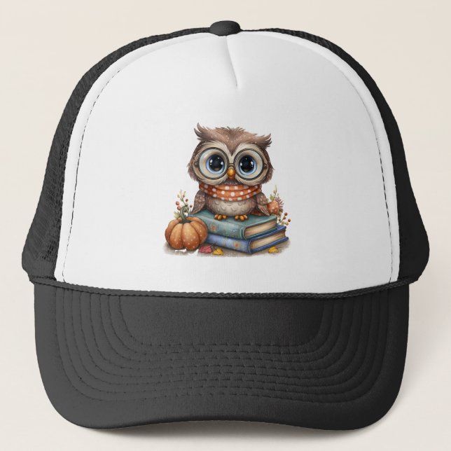 Fall Harvest Wise Ole Owl Trucker Hat (Front)