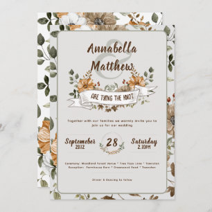 Fall Harvest Woodland Floral Natural Rustic Invitation