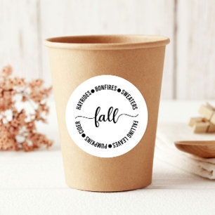 Fall Hayrides Bonfires Cider Thanksgiving Classic Round Sticker