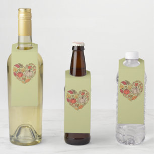 Fall Heart Cottagecore Pumpkin Heart Thanksgiving  Bottle Tag
