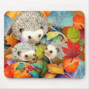 Fall Hedgehog Mousepad Mouse Mat