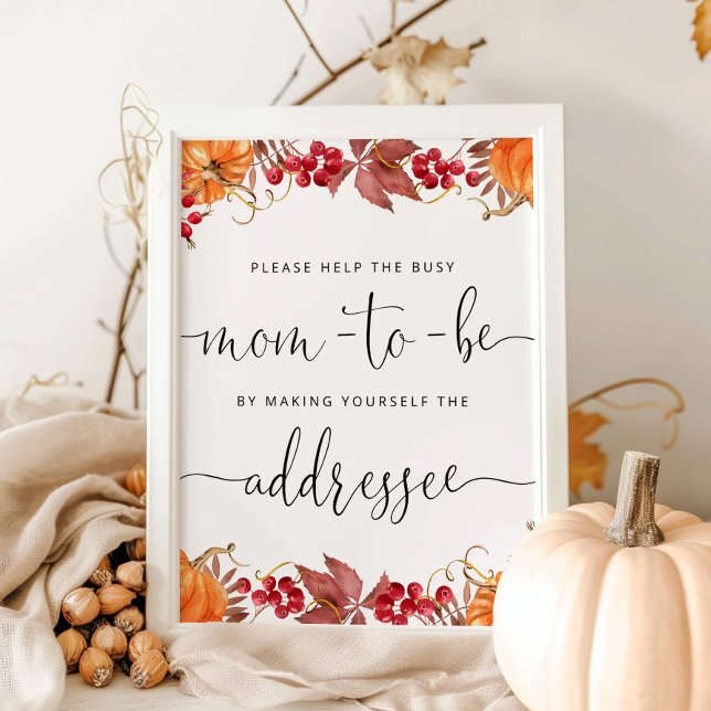 Fall Help the Busy Mom-to-Be Address an Envelope P Poster (Creator Uploaded)