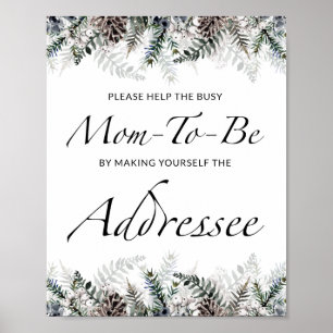 Fall Help the Busy Mum-to-Be Address an Envelope P Poster