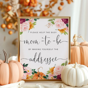 Fall Help the Busy Mum-to-Be Address an Envelope Poster
