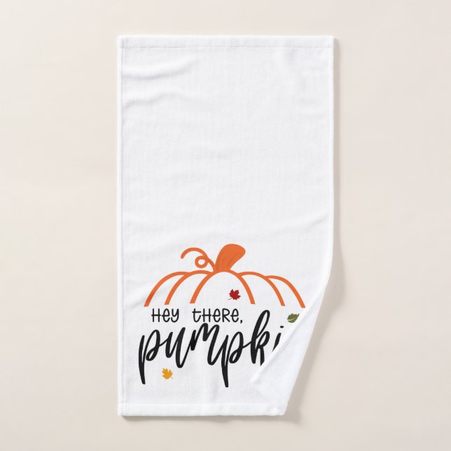 Fall “Hey There, Pumpkin” Hand Towel (Hand Towel)