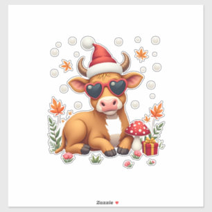 Fall Highland Cow Pumpkin Bow Christmas Girls Kids