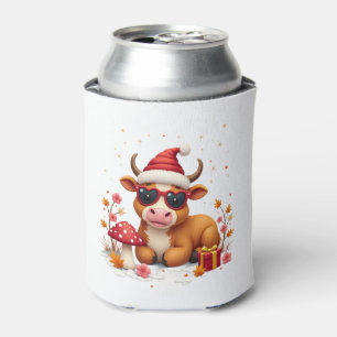 Fall Highland Cow Pumpkin Bow Christmas Girls Kids Can Cooler