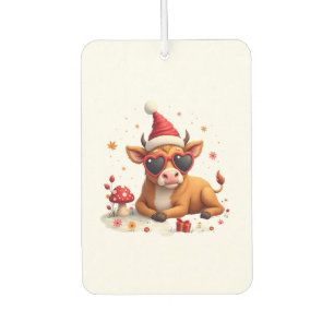 Fall Highland Cow Pumpkin Bow Christmas Girls Kids Car Air Freshener