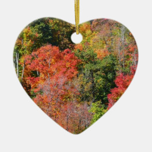Fall Hillside Colourful Autumn Nature Photography Ceramic Ornament