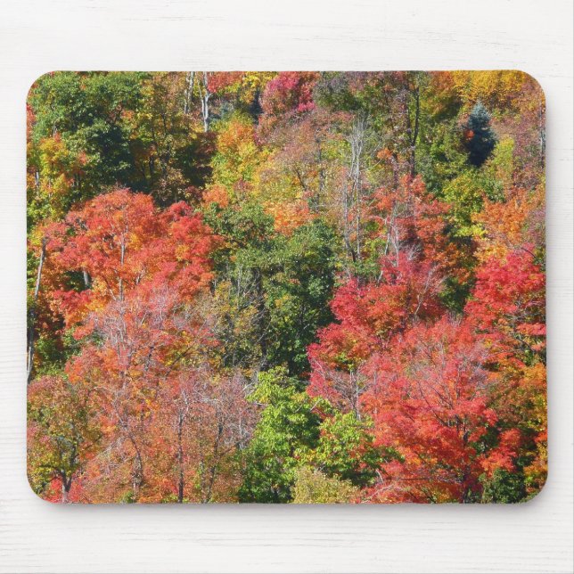 Fall Hillside Colourful Autumn Nature Photography Mouse Pad (Front)