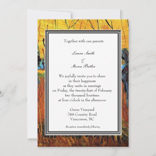fall,holiday wedding invitation. van Gogh Invitation (Front)
