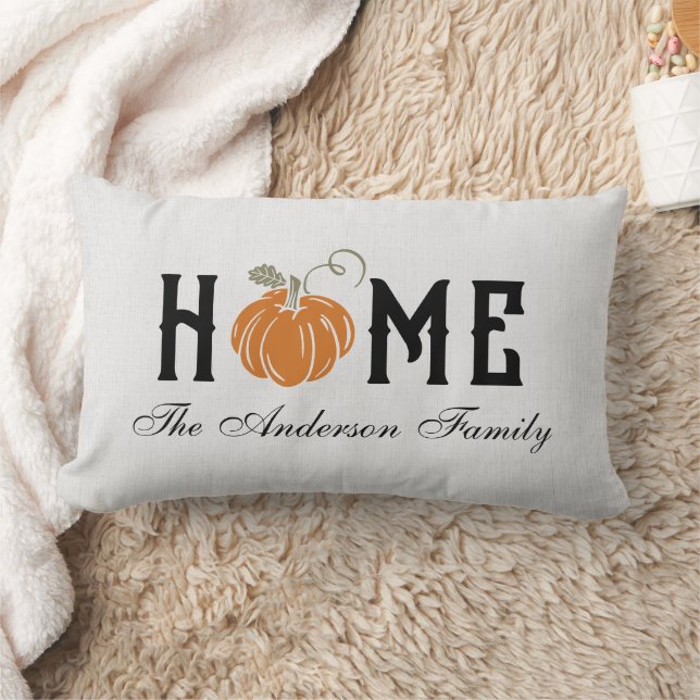 Fall Home Custom Family Name Lumbar Cushion (Blanket)