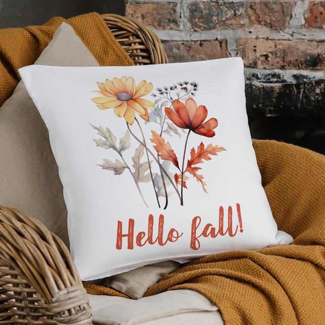 Fall Home Decor Elegant Floral Wildflower Cushion (Fall Home Decor Elegant Floral Wildflower Throw Pillow)