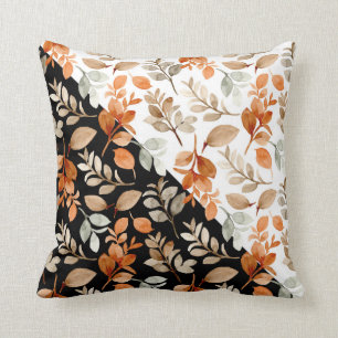 Fall Home Decor Flowers in Autumn Colours Two Tone Cushion